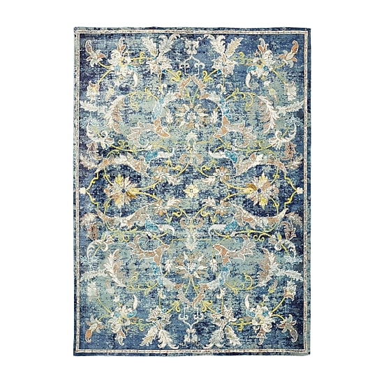 Glossy Avril Floral Stain Resistant Indoor Rectangular Area Rug