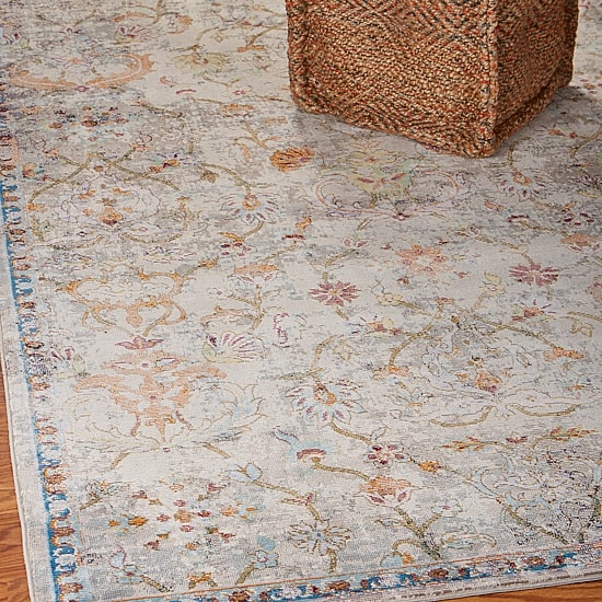 Glossy Qiera Floral Stain Resistant Indoor Rectangular Runner