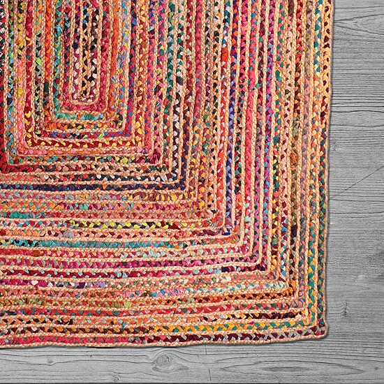 Halen Dia Geometric Braided Stain Resistant Indoor Rectangular Area Rug