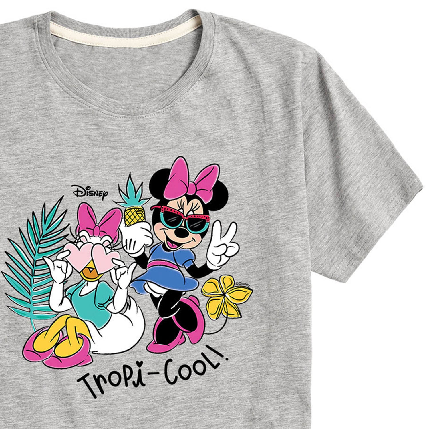 Disney Collection Little & Big Kid Girls Crew Neck Short Sleeve Regular Fit Mickey and Friends Minnie Mouse Graphic T-Shirt