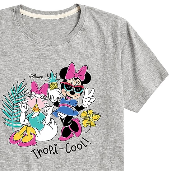 Disney Collection Little & Big Kid Girls Crew Neck Short Sleeve Regular Fit Mickey and Friends Minnie Mouse Graphic T-Shirt