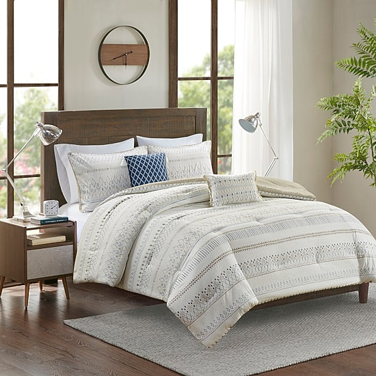 Madison Park Joshua Seersucker 5-pc. Midweight Comforter Set