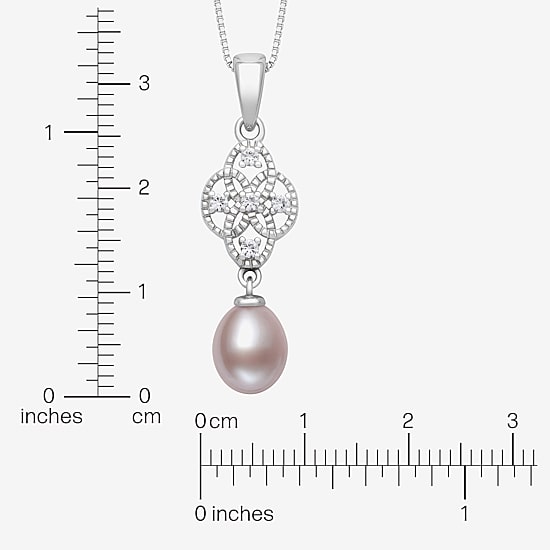 Limited Quantities! Womens Pink Cultured Freshwater Pearl Sterling Silver 18 Inch Pendant Necklace