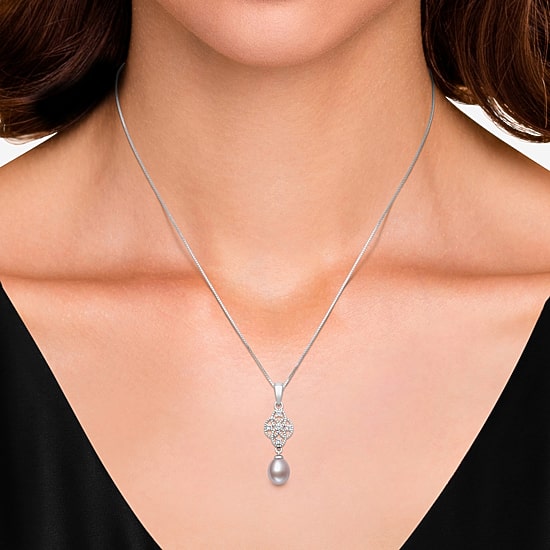 Limited Quantities! Womens Pink Cultured Freshwater Pearl Sterling Silver 18 Inch Pendant Necklace