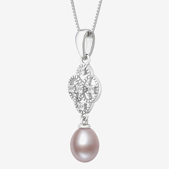 Limited Quantities! Womens Pink Cultured Freshwater Pearl Sterling Silver 18 Inch Pendant Necklace