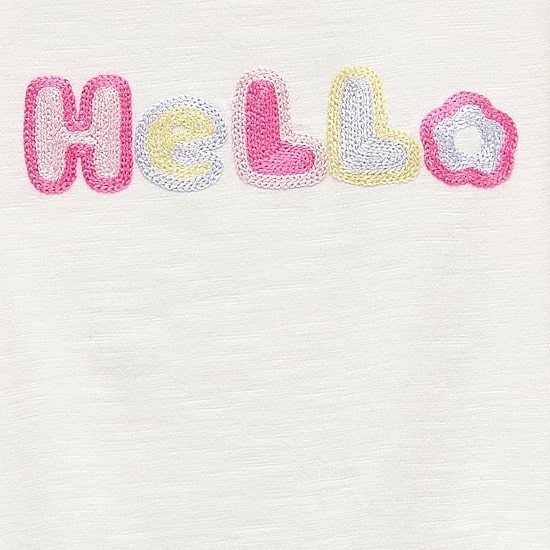 Okie Dokie Girls Crew Neck Puff Sleeve Graphic T-Shirt