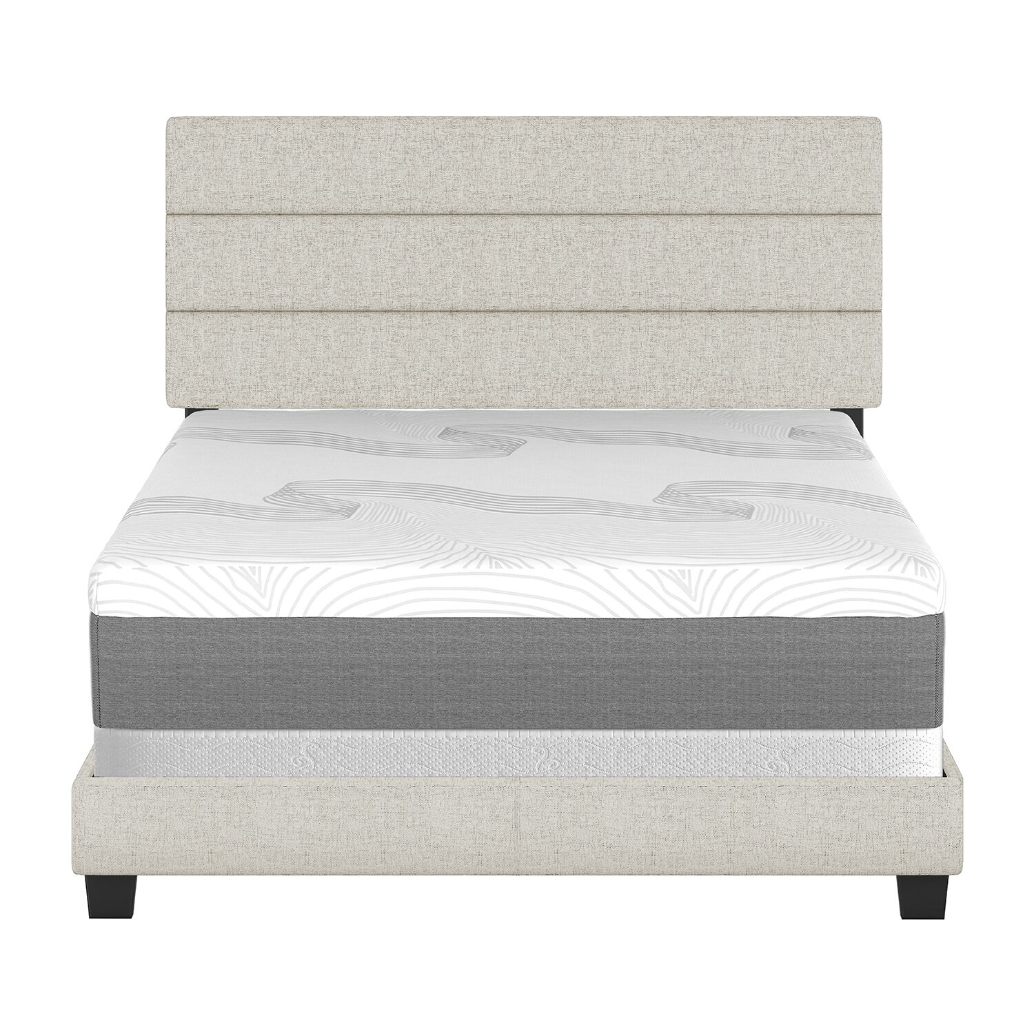 Raleigh Upholstered Wooden Platform Bed