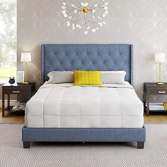 Mila Upholstered Wooden Bed