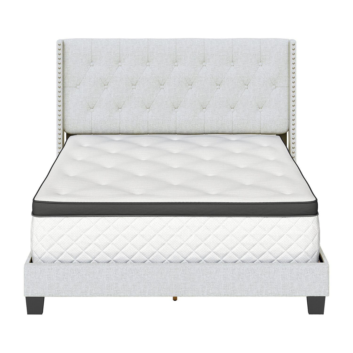 Mila Upholstered Wooden Bed