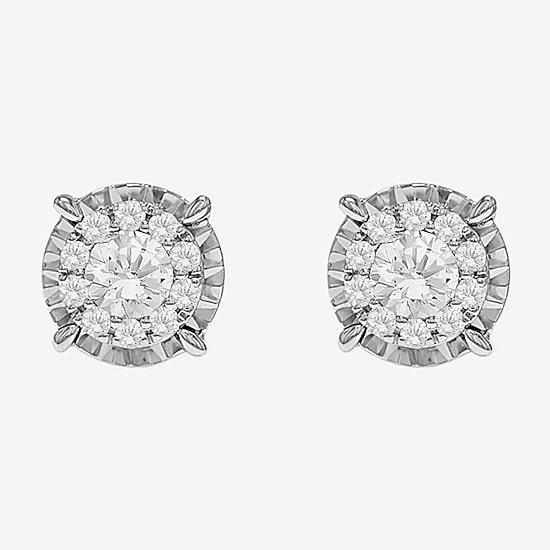 (I / SI2) 1 CT. T.W. Lab Grown White Diamond 10K Gold 7.8mm Stud Earrings
