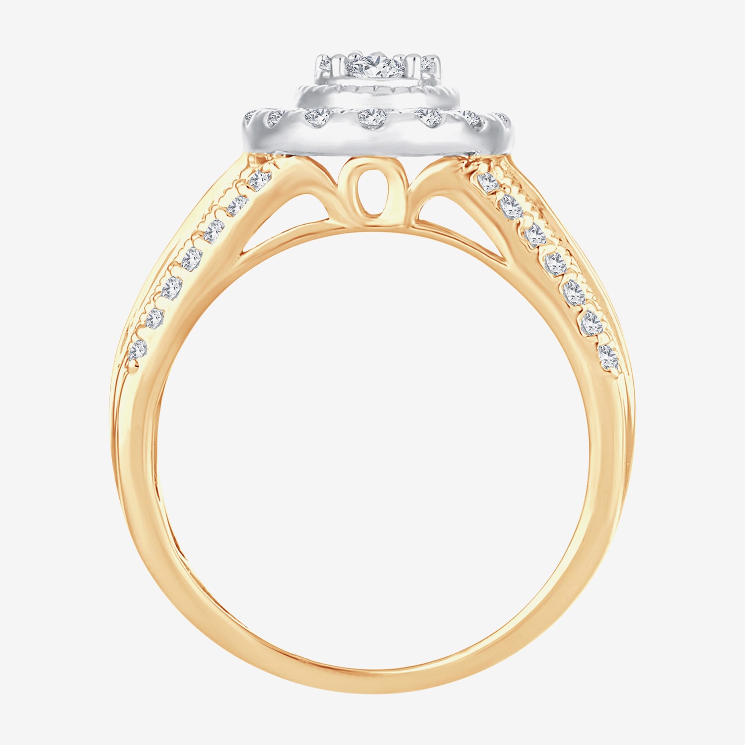 Womens 1 CT.T.W. Natural Diamond 10K or 14K Gold Oval Halo Engagement Ring