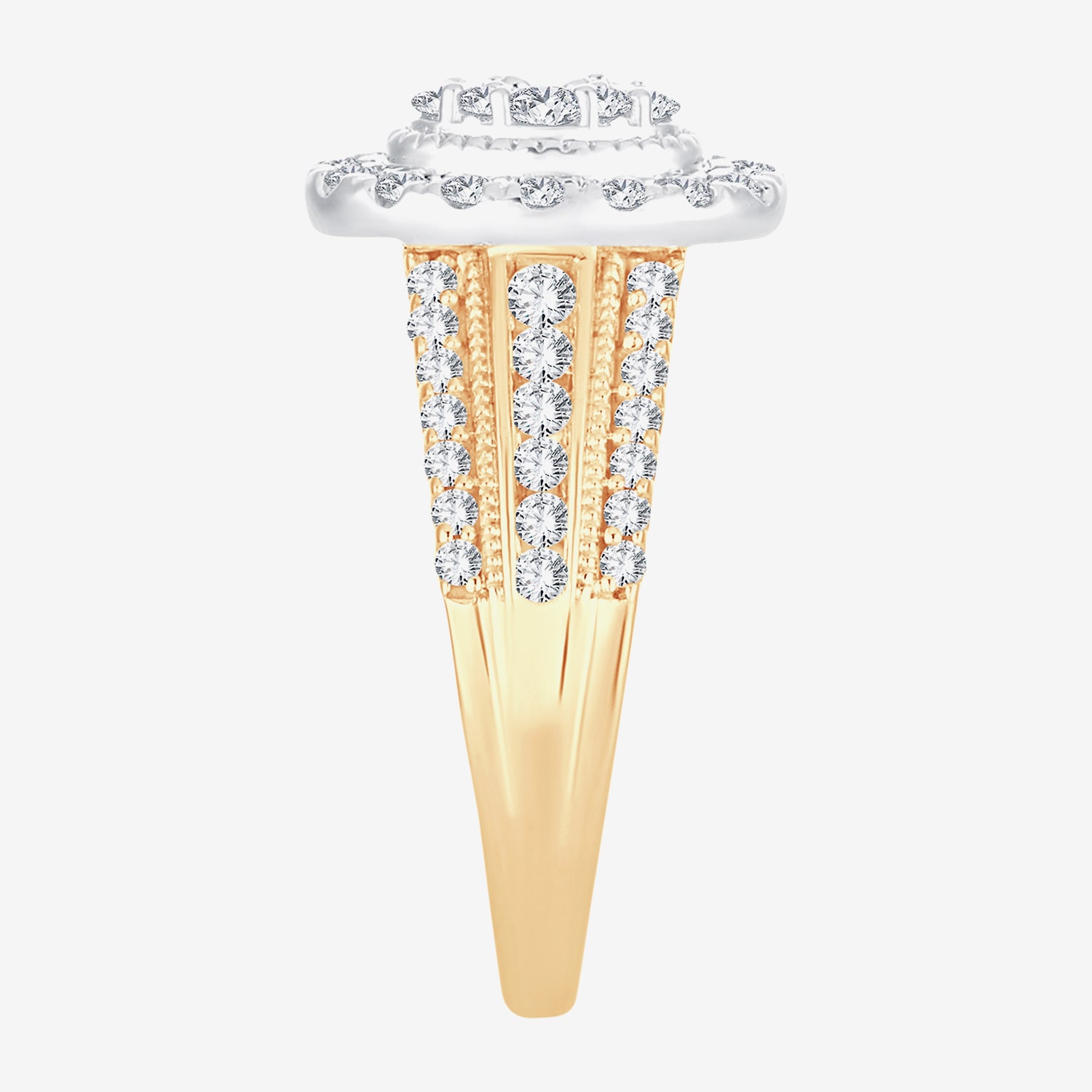 Womens 1 CT.T.W. Natural Diamond 10K or 14K Gold Oval Halo Engagement Ring