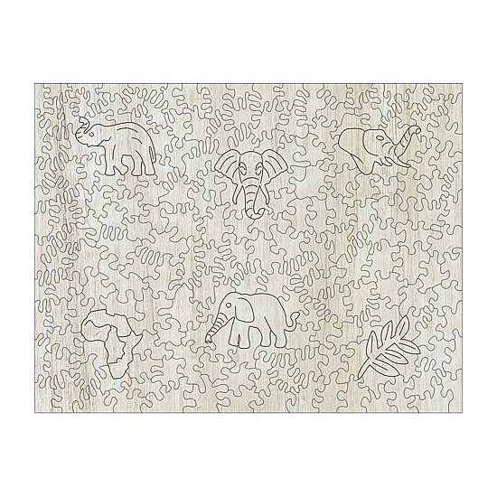 Areyougame.Com Wooden Set Elephant & Sprung 406 Pcs Puzzle