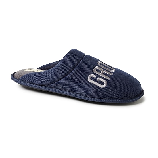 Dearfoams Mens Memory Foam Slip-On Slippers