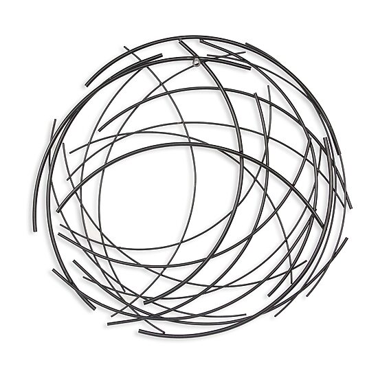 Cheungs Denine Black Abstract Round Metal Wall Art