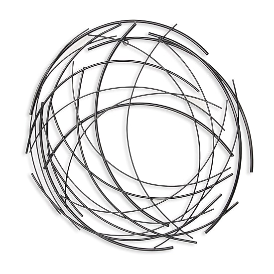 Cheungs Denine Black Abstract Round Metal Wall Art