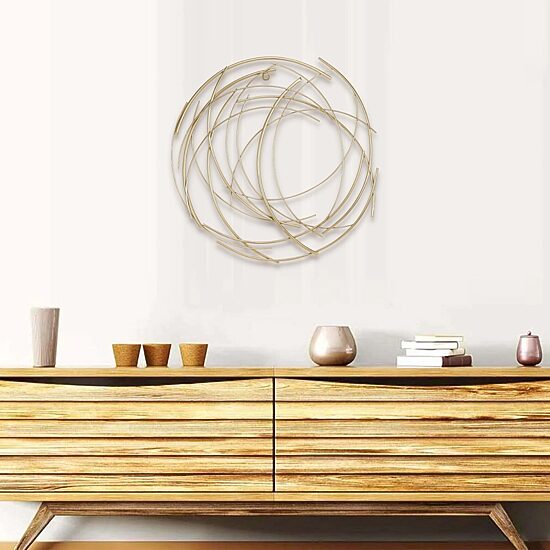 Cheungs Gold Abstract Round Metal Wall Art