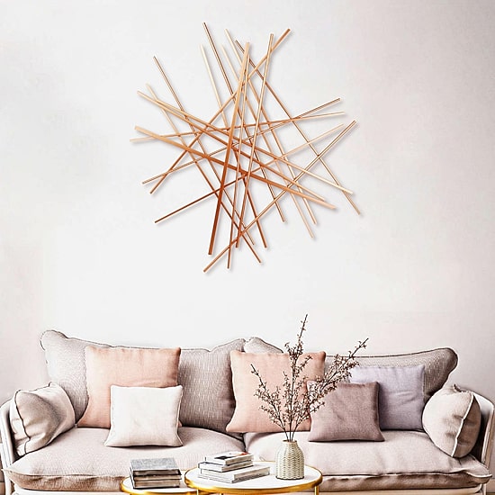 Cheungs Avalon Rose Gold Large Abstract Art Metal Wall Art