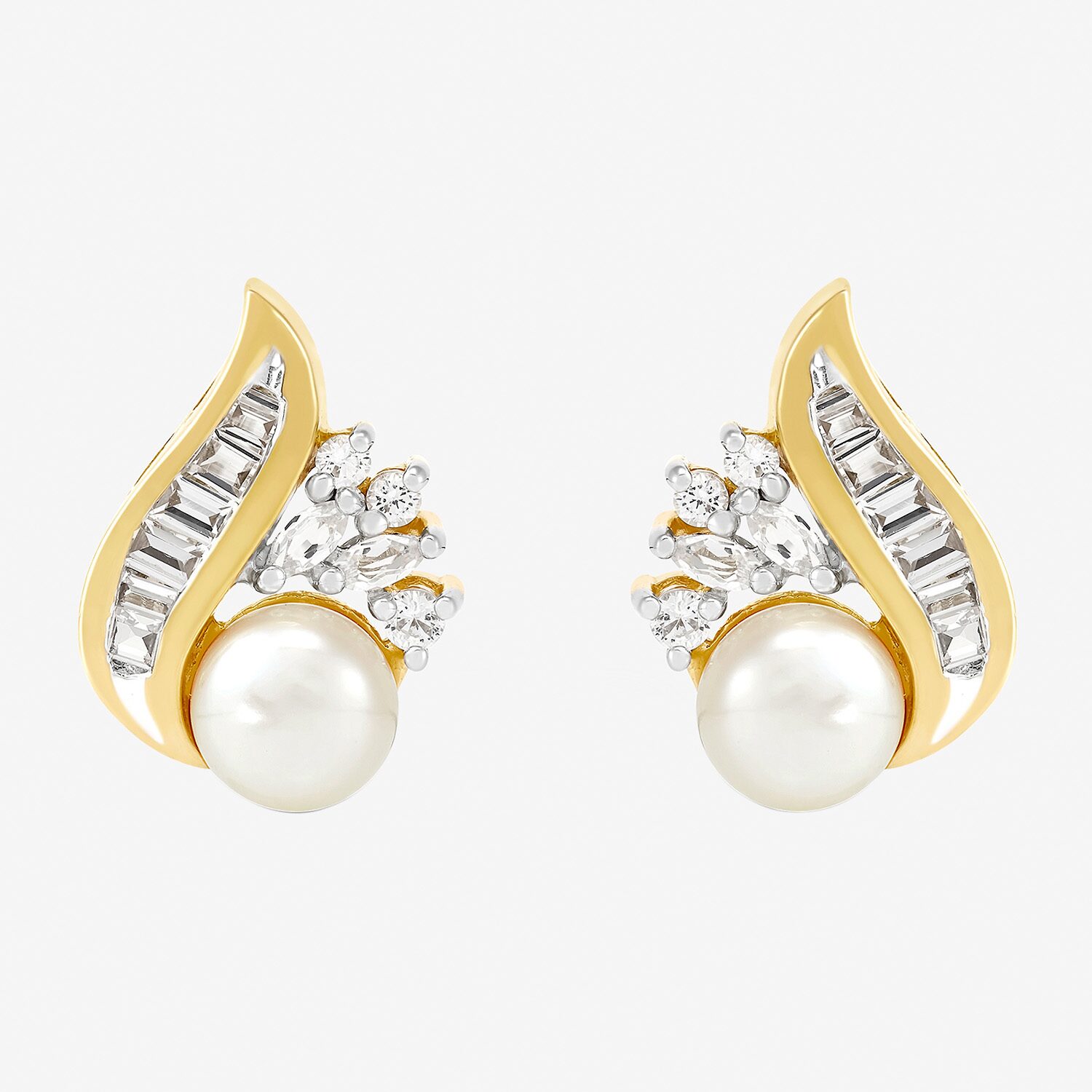 Cultured Freshwater Pearl Earrings 14K Over Sterling