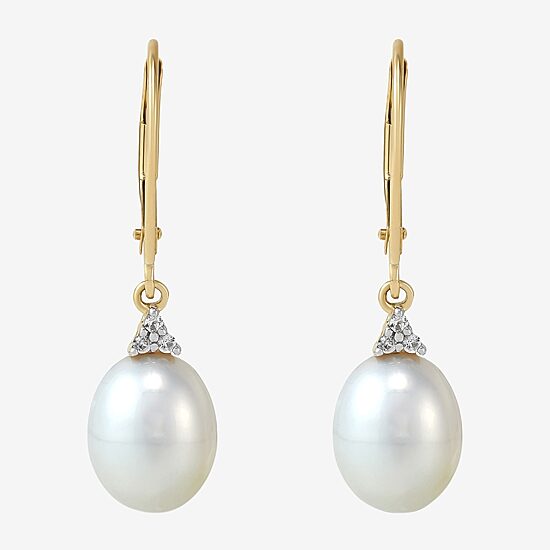 Certified Sofia™ Cultured Freshwater Pearl 14K Yellow Gold Earrings
