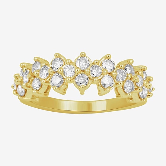 Womens 1 CT. T.W. Lab Grown White Diamond 10K Gold Cocktail Ring