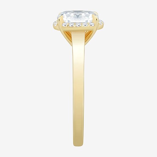 (H-I / Si1-Si2) Womens 1 CT. T.W. Lab Grown White Diamond 10K Gold Oval Halo Engagement Ring