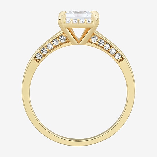 (H-I / Si1-Si2) Womens 1 CT. T.W. Lab Grown White Diamond 10K Gold Halo Engagement Ring