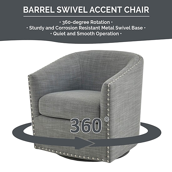 Madison Park Memo Living Room Collection Swivel Upholstered Armchair