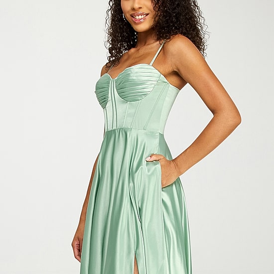 B. Smart Womens Juniors Sweetheart Neck Sleeveless A-Line Dress