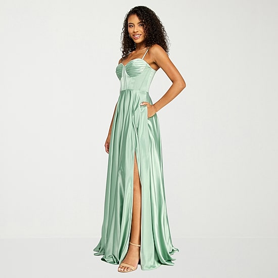 B. Smart Womens Juniors Sweetheart Neck Sleeveless A-Line Dress