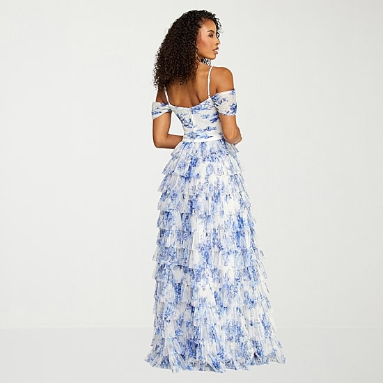 B. Smart Womens Juniors Sleeveless Floral Ball Gown