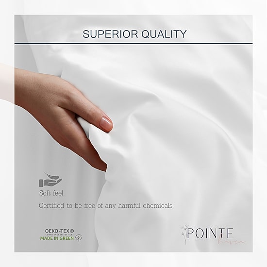 Pointehaven Long Staple Cotton Oversized Sateen 3-pc. Duvet Cover Set
