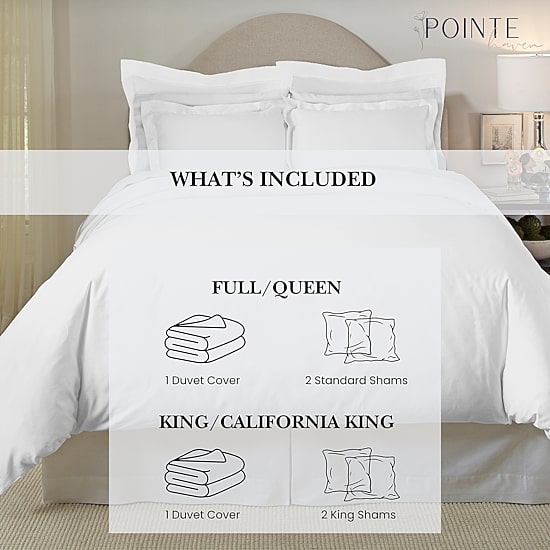 Pointehaven Long Staple Cotton Oversized Sateen 3-pc. Duvet Cover Set