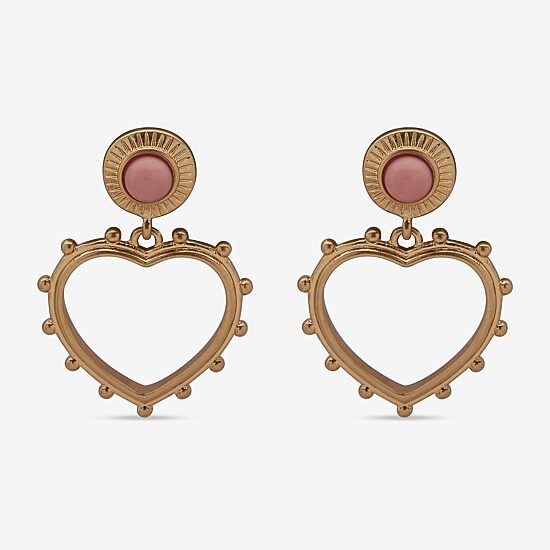 A.N.A Gold Tone Womens Heart Drop Earrings