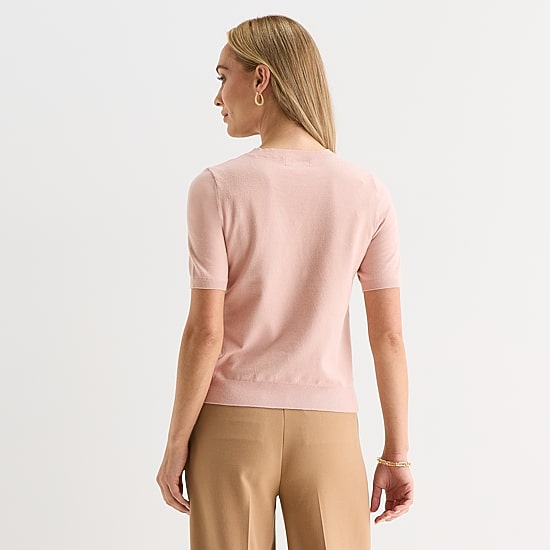 Liz Claiborne Tall Womens Crew Neck Short Sleeve Pullover Sweater