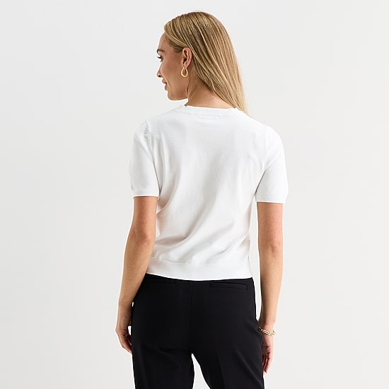 Liz Claiborne Tall Womens Crew Neck Short Sleeve Pullover Sweater