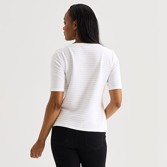 Liz Claiborne Womens Tall Boat Neck Short Sleeve T-Shirt
