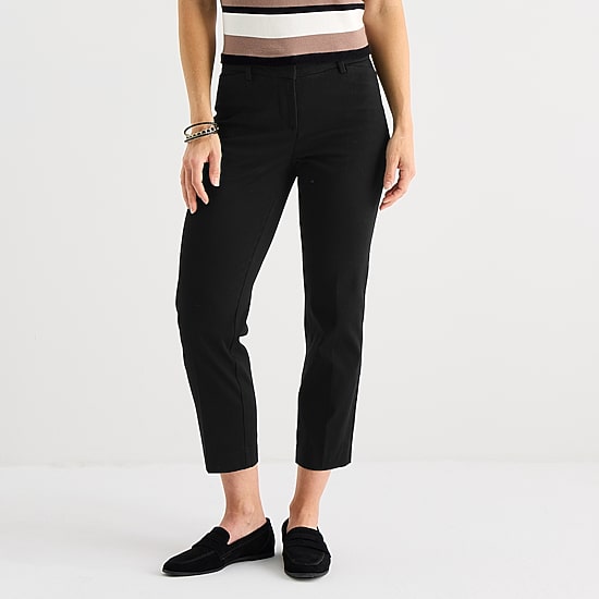 Liz Claiborne Emma Twill Womens Tall Slim Mid Rise Flat Front Pant