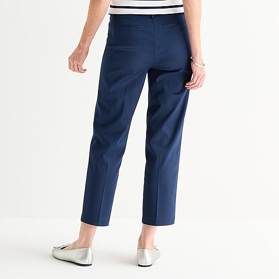 Liz Claiborne Emma Sateen Womens Tall Straight Mid Rise Ankle Pant