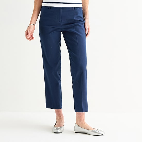 Liz Claiborne Emma Sateen Womens Tall Straight Mid Rise Ankle Pant