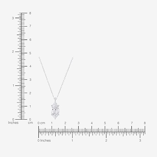 ( H-I/SI2 ) Womens 2 CT.  Lab-Grown White Diamond 14K Gold Marquise 18 Inch Pendant Necklace