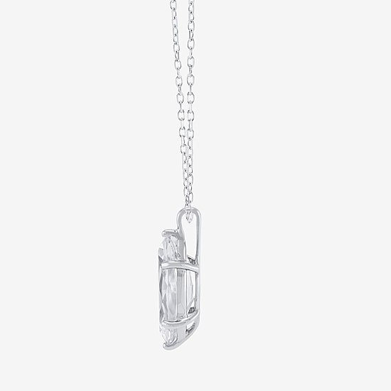 ( H-I/SI2 ) Womens 2 CT.  Lab-Grown White Diamond 14K Gold Marquise 18 Inch Pendant Necklace