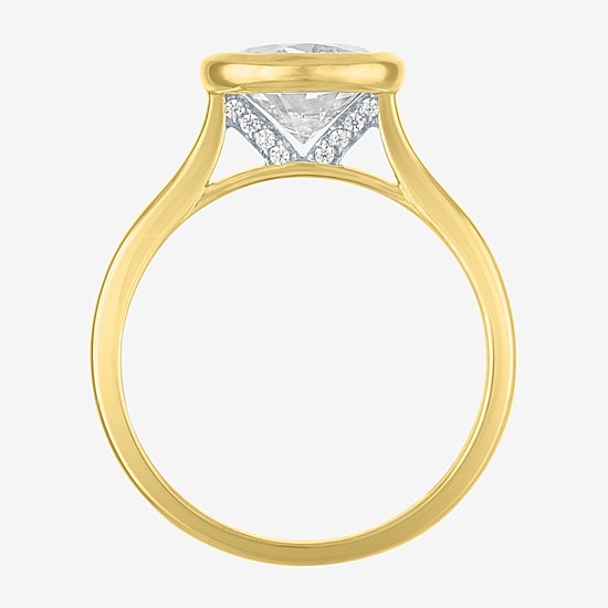 Bridal Addiction E-F / Vs1-Vs2 Womens 3 CT. T.W. Lab Grown White Diamond 14K Gold Oval Solitaire Engagement Ring