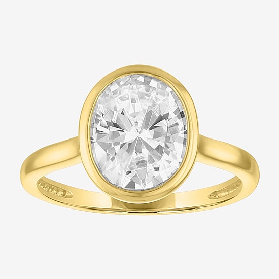 Bridal Addiction E-F / Vs1-Vs2 Womens 3 CT. T.W. Lab Grown White Diamond 14K Gold Oval Solitaire Engagement Ring
