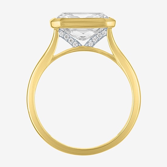 Bridal Addiction E-F / Vs1-Vs2 Womens 3 CT. T.W. Lab Grown White Diamond 14K Gold Rectangular Solitaire Engagement Ring