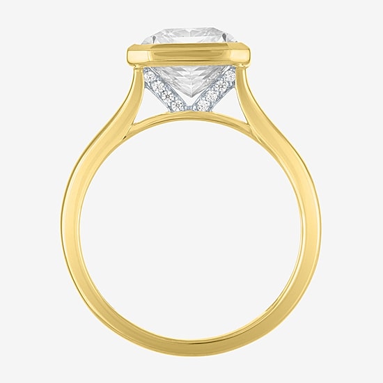 Bridal Addiction E-F / Vs1-Vs2 Womens 3 CT. T.W. Lab Grown White Diamond 14K Gold Rectangular Solitaire Engagement Ring