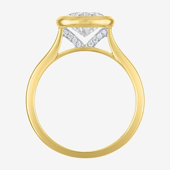 Bridal Addiction (E-F / Vs1-Vs2) Womens 3 CT. T.W. Lab Grown White Diamond 14K Gold Pear Solitaire Engagement Ring