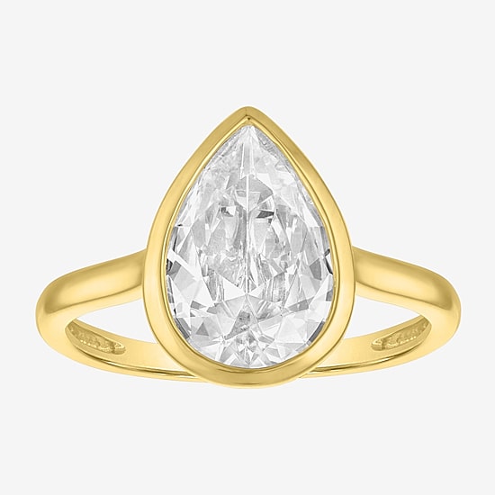 Bridal Addiction (E-F / Vs1-Vs2) Womens 3 CT. T.W. Lab Grown White Diamond 14K Gold Pear Solitaire Engagement Ring