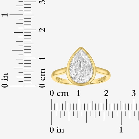Bridal Addiction (E-F / Vs1-Vs2) Womens 3 CT. T.W. Lab Grown White Diamond 14K Gold Pear Solitaire Engagement Ring