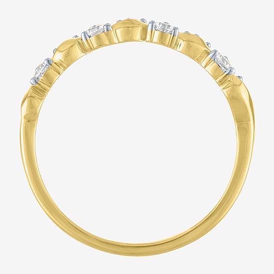 G-H / Si2-I1 Womens 3.5MM 1/4 CT. T.W. Lab Grown White Diamond 10K Gold Wedding Band